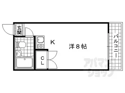 レスポワール山科(ワンルーム/1階)の間取り写真