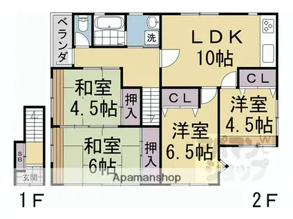 奈良線 黄檗駅(JR) 徒歩14分 1階建 築37年(4LDK)の間取り写真