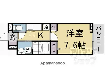 フリージア(1K/1階)の間取り写真
