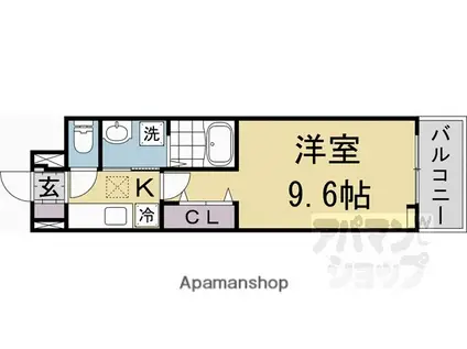 フリージア(1K/1階)の間取り写真