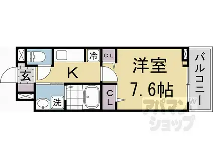 フリージア(1K/3階)の間取り写真