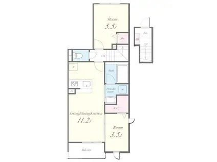 KOTI KOLMIO(2LDK/2階)の間取り写真