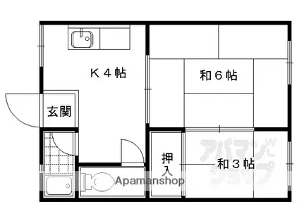 四ノ宮ハイツ(2K/2階)の間取り写真