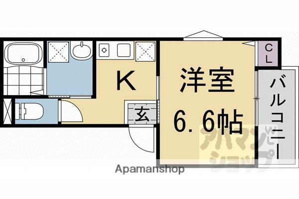 コンプレト醍醐(1K/1階)の間取り写真