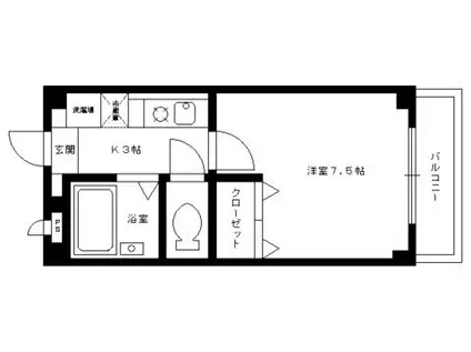 サンコーマンション(1K/2階)の間取り写真