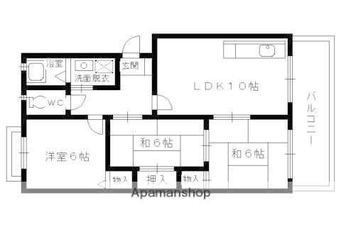 ハイツナカムラⅡ(3LDK/1階)の間取り写真