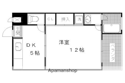 富士ハイツ(1DK/3階)の間取り写真
