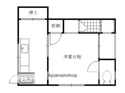 長束荘(1K/1階)の間取り写真