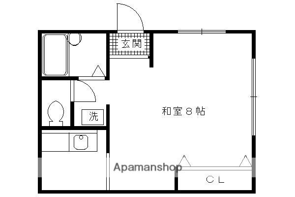 竹谷マンション西棟(ワンルーム/1階)の間取り写真