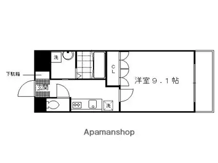 ヴァるメス・リヒト にしうら(1K/1階)の間取り写真