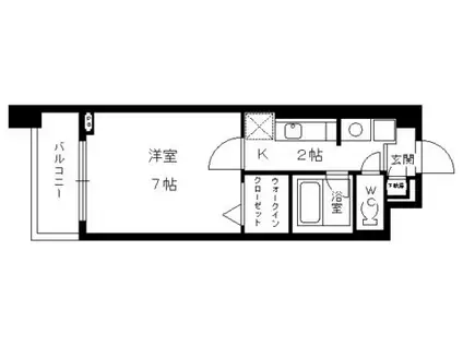 クレアールエスパシオ(1K/2階)の間取り写真