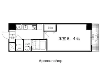 グロリアス八条(1K/4階)の間取り写真