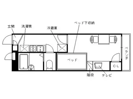 レオパレス西京(1K/3階)の間取り写真