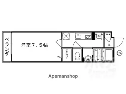 エミネンス西京極(1K/1階)の間取り写真