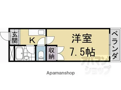 シャトーキャピタル(1K/4階)の間取り写真