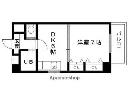 パトリード有栖II(1DK/2階)の間取り写真