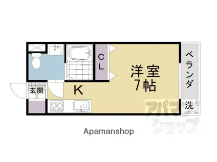 アーネストハイツC棟(1K/1階)の間取り写真