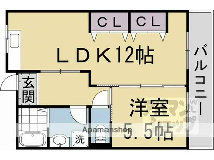 フラット8(1LDK/4階)の間取り写真