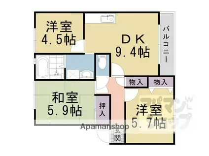 ジョイフル幹(3DK/1階)の間取り写真