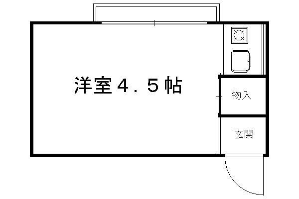 長谷川ハイツ(1K/3階)の間取り写真