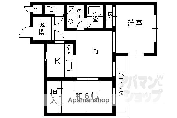 ファーストカタヤマ(2DK/2階)の間取り写真
