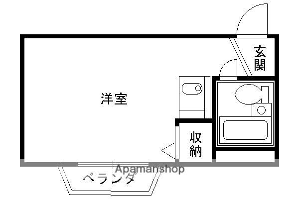 ベルファム西院(1K/3階)の間取り写真