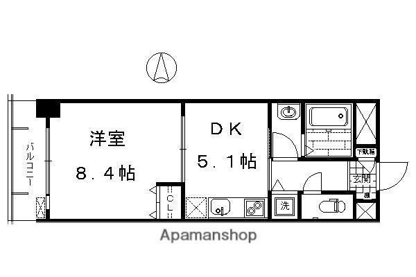VITA ROSA 京都(1DK/6階)の間取り写真