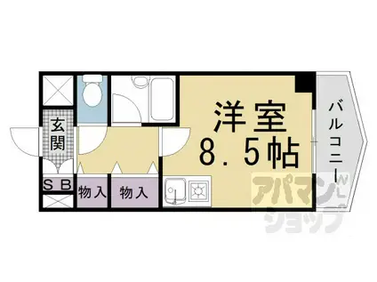 ランブラス桂東(ワンルーム/2階)の間取り写真