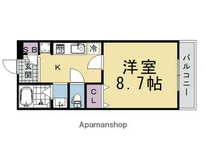 シュペリール(1K/1階)の間取り写真