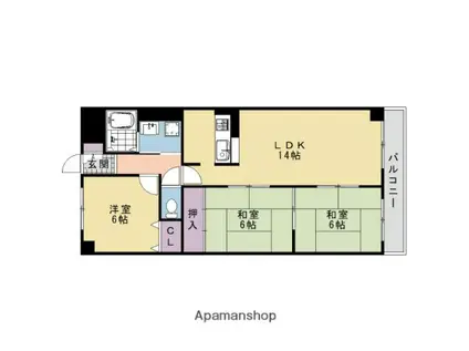 シベール阪急桂(3LDK/2階)の間取り写真