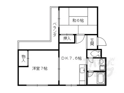 山下マンション(2DK/3階)の間取り写真