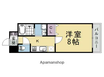 αPRIZEVII(1K/1階)の間取り写真