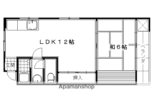 サンパール(1LDK/2階)の間取り写真