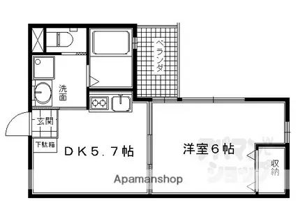 クオリティー嵯峨野(1DK/1階)の間取り写真