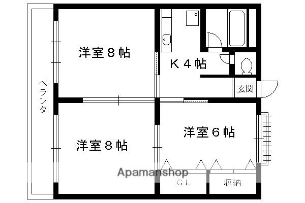 奥田マンション(3K/2階)の間取り写真