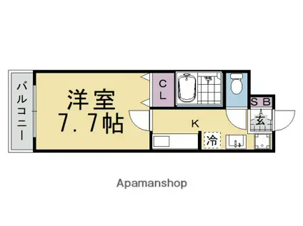 桂川ショウエイマンション(1K/1階)の間取り写真