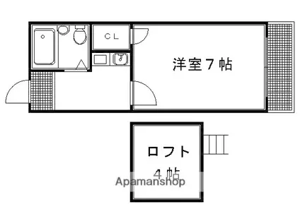 メゾネット北川(1K/2階)の間取り写真