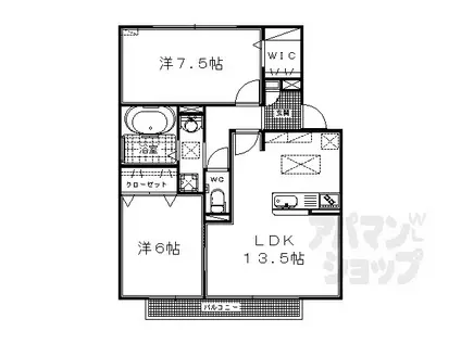 DOUCEFLEUR55(2LDK/2階)の間取り写真