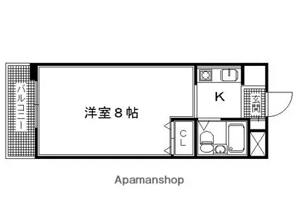 Nフラット(ワンルーム/3階)の間取り写真
