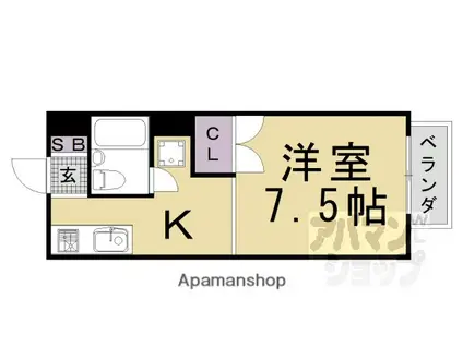 プロパティ99(1K/1階)の間取り写真
