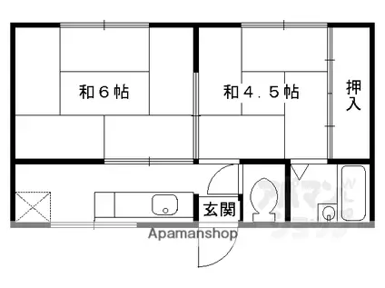 岡部マンション(2K/2階)の間取り写真