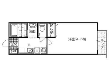 サンライト上桂(1K/2階)の間取り写真