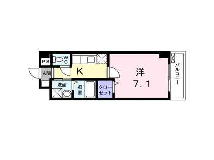 ベリエ太秦(1K/3階)の間取り写真