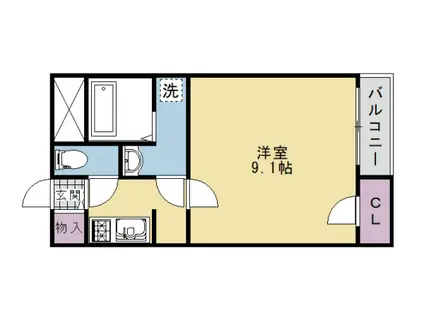 レオネクストMATSUOⅡ(1K/2階)の間取り写真
