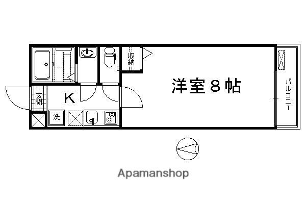 ワングレース西大路(1K/3階)の間取り写真