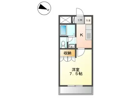 オークステージ(1K/2階)の間取り写真