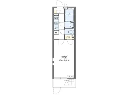 クレイノセントコージア山崎(1K/1階)の間取り写真