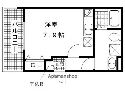 GIRASOLE ジラソーレ(ワンルーム/1階)の間取り写真