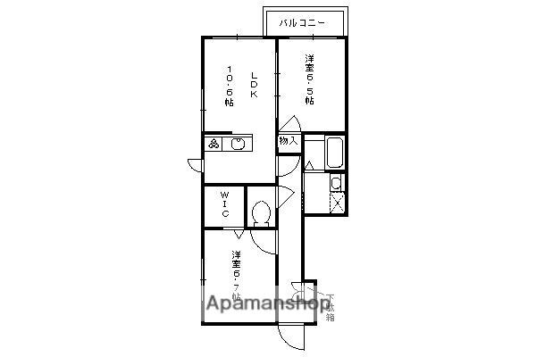 ベレオ桂(2LDK/1階)の間取り写真