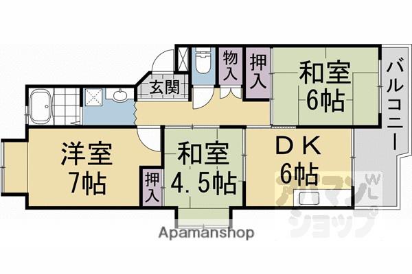 第二藤田マンション(3DK/4階)の間取り写真
